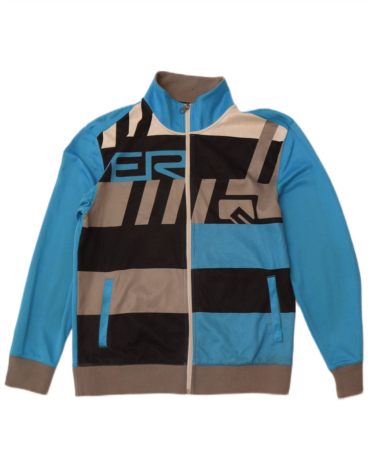 Jaqueta feminina de treino QUIKSILVER UK 16 grande bloco colorido azul