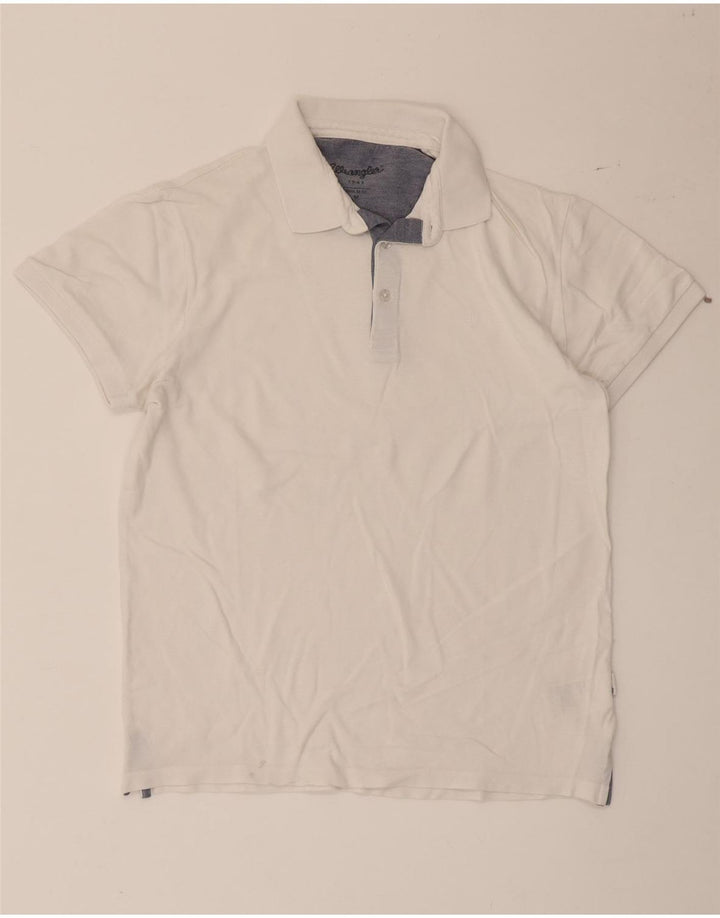 Camisa polo masculina de ajuste regular WRANGLER de algodão branco médio