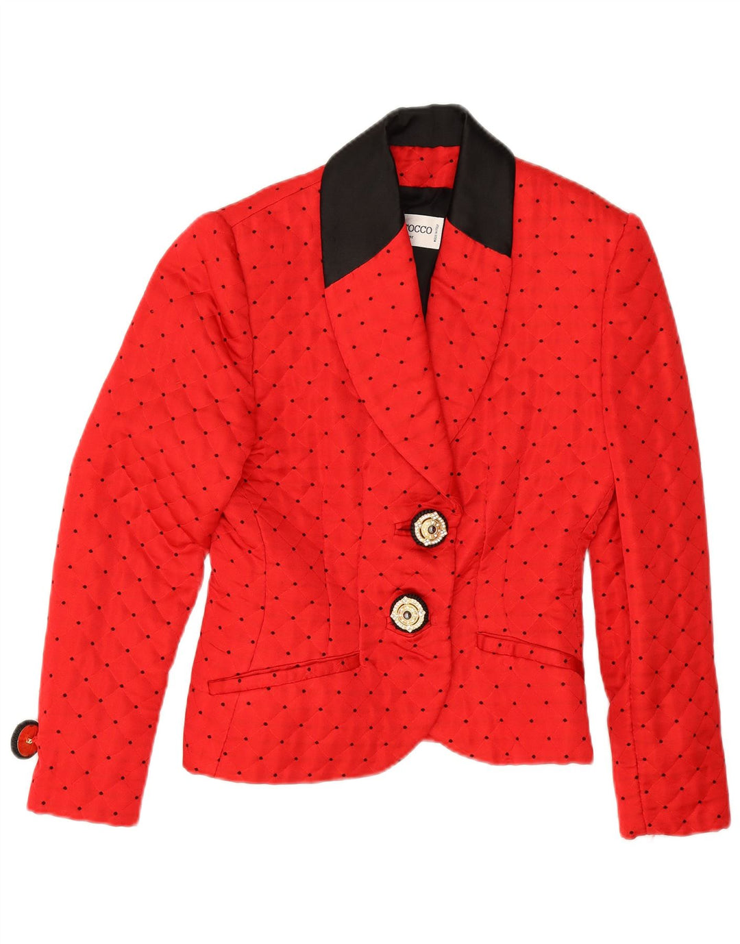 Jaqueta blazer feminina Roccobarocco com 2 botões IT 44 acrílico manchado vermelho médio