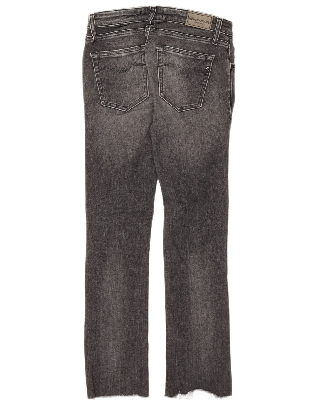 Replay Calça Jeans Feminina Crop Slim W24 L24 Cinza Algodão