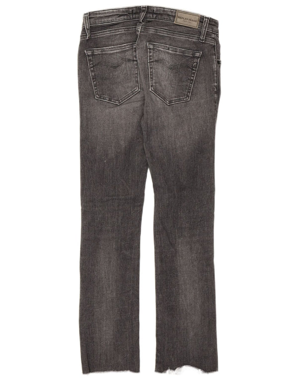 Replay Calça Jeans Feminina Crop Slim W24 L24 Cinza Algodão