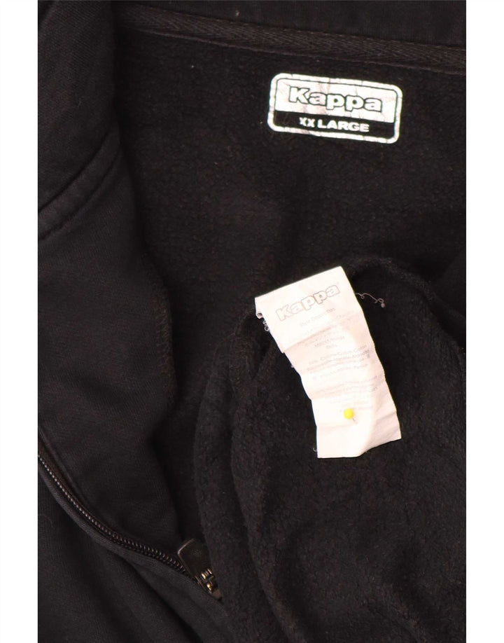 Kappa Mens Treino Top Jaqueta 2XL Algodão Preto