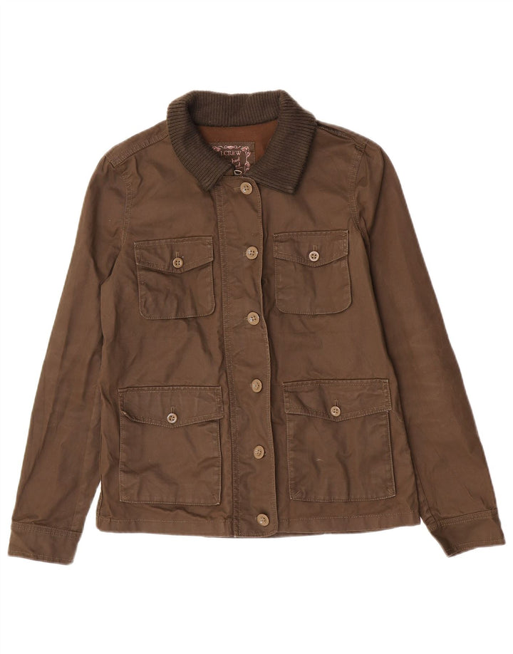 Jaqueta utilitária feminina J. Crew UK 6 XS algodão marrom