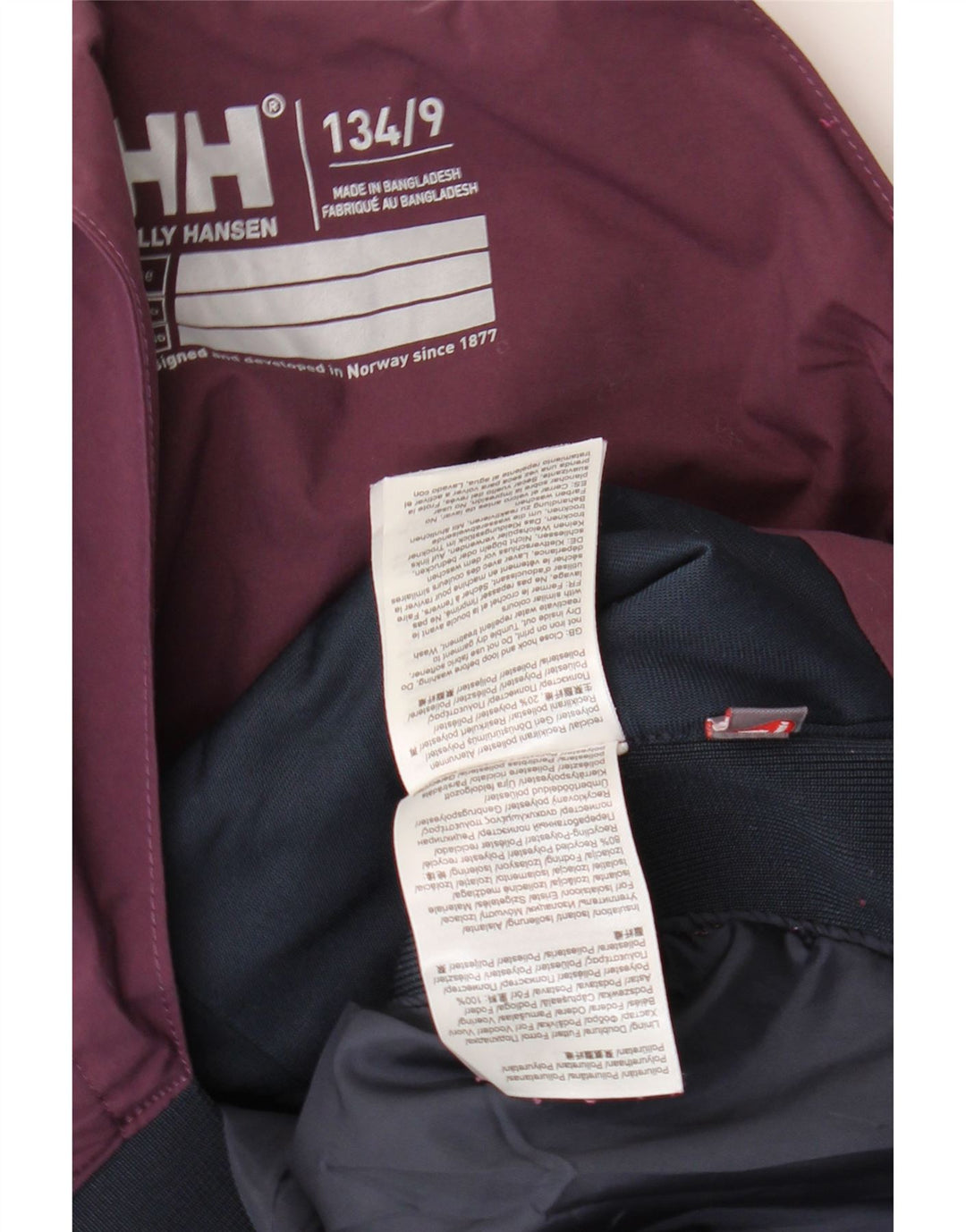 Calças de esqui Helly Hansen para meninas 8-9 anos de poliéster Colourblock roxo