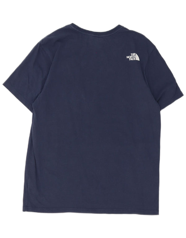 Camiseta gráfica masculina The North Face Top médio algodão azul marinho