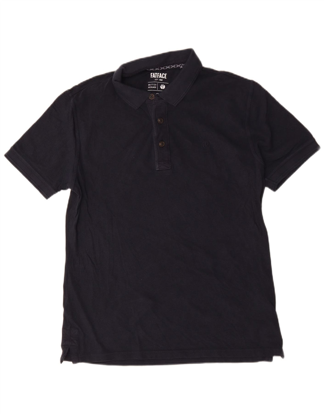 Camisa polo masculina regular Fat Face de algodão azul marinho médio