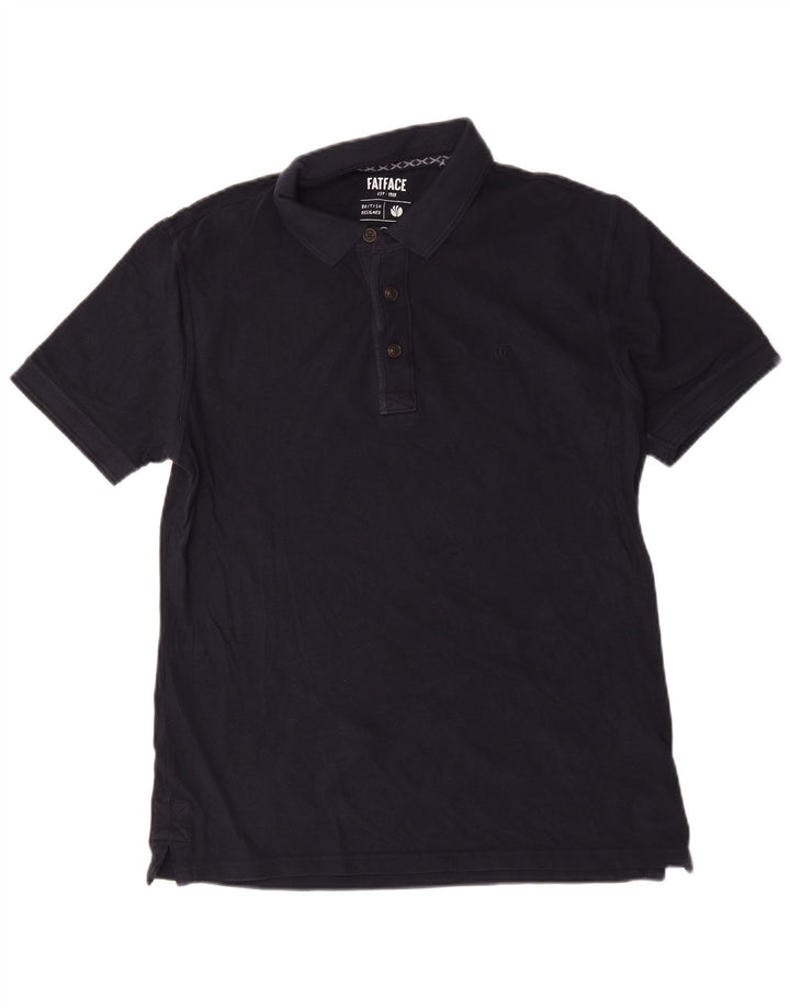 Camisa polo masculina regular Fat Face de algodão azul marinho médio