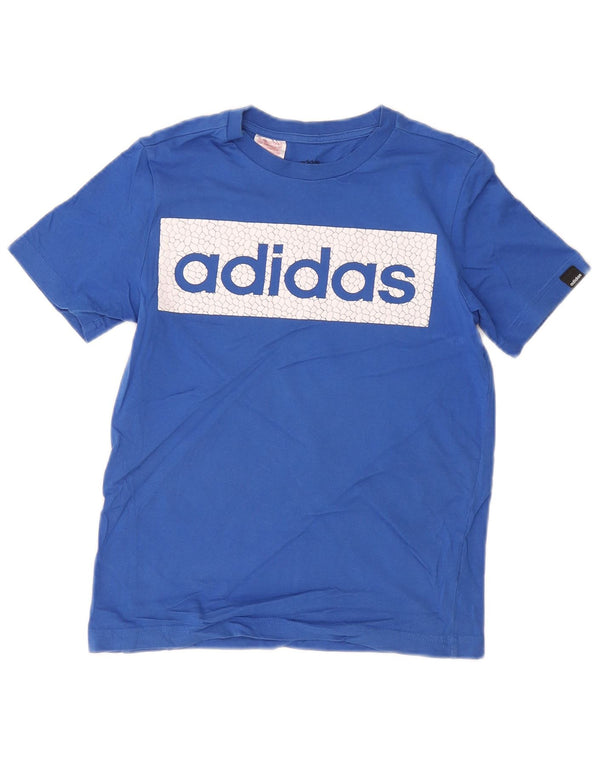 Camiseta Adidas Meninos Graphic Top 11-12 Anos Azul Algodão