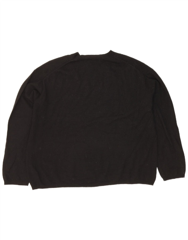 Zara Suéter feminino oversized com gola redonda Reino Unido 14 médio preto