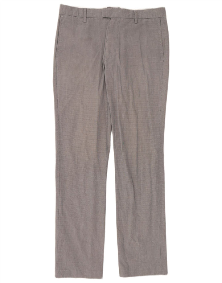 Calça masculina Dockers Straight Suit W32 L34 cinza xadrez algodão