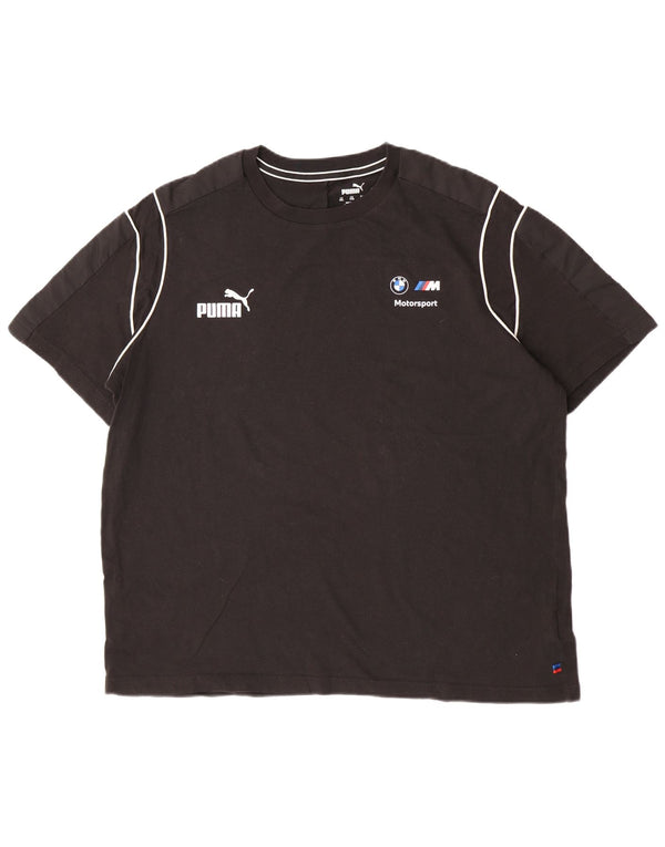 Puma Mens BMW Motorsport Camiseta Top 2XL Algodão Listrado Preto