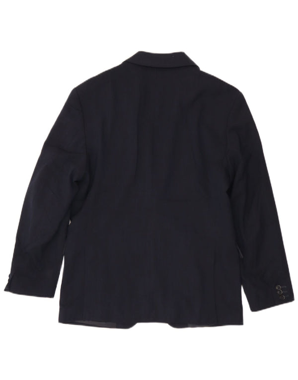 Jaqueta blazer masculina Zara com 2 botões UE 46 pequena azul marinho poliéster