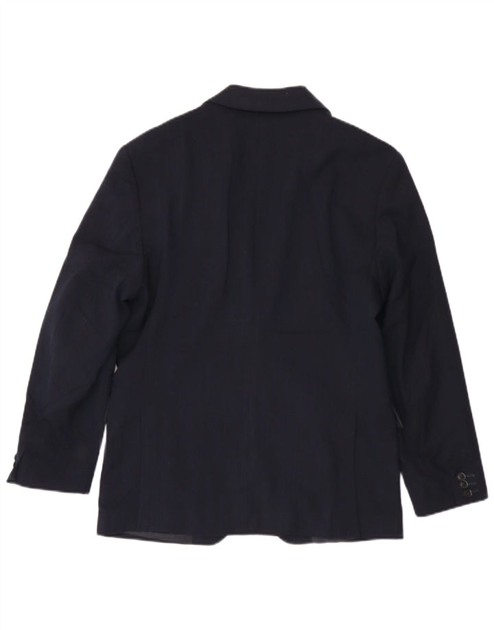 Jaqueta blazer masculina Zara com 2 botões UE 46 pequena azul marinho poliéster