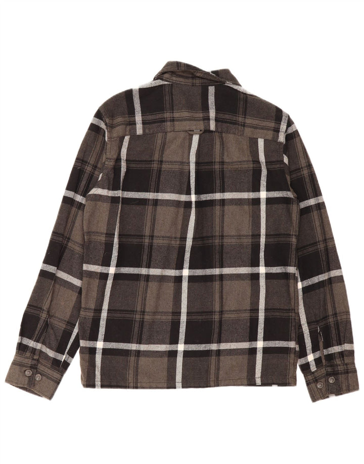 Camisa masculina de flanela Jack & Jones pequena cinza xadrez algodão
