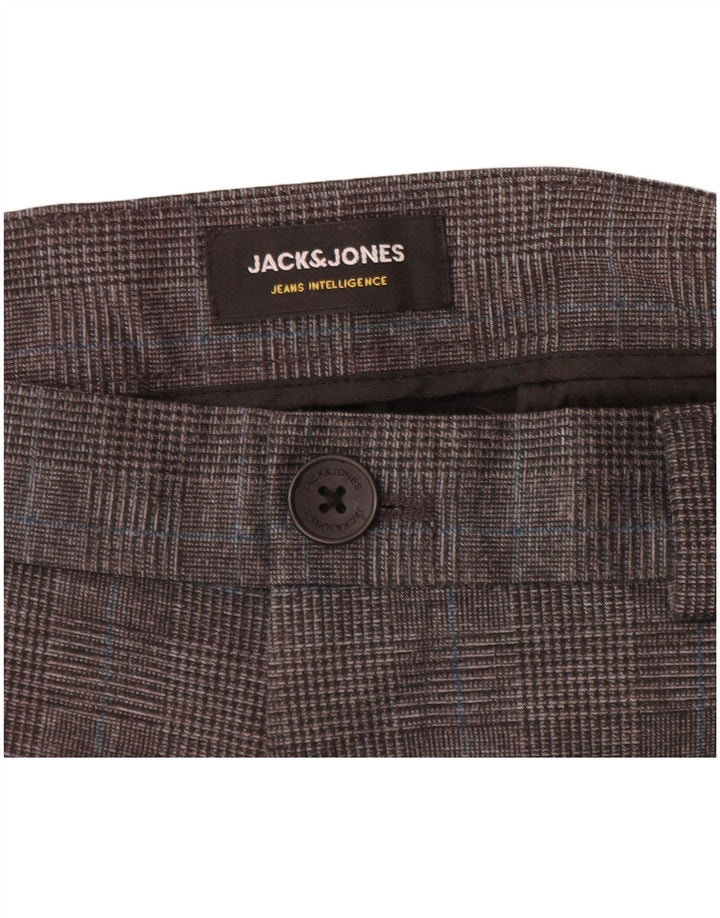 Calça Chino Masculina Slim Jack & Jones W32 L34 Cinza Houndstooth Poliéster