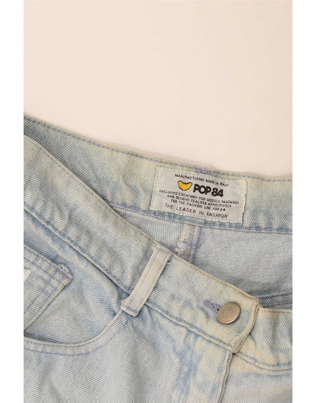 Shorts jeans feminino POP 84 W28 azul médio