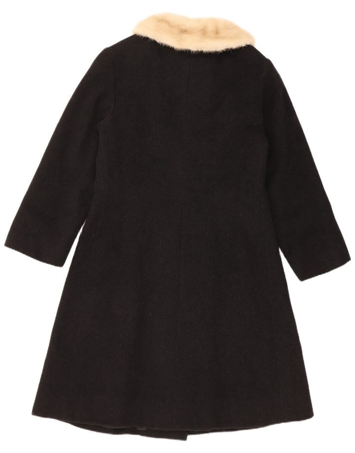 Sobretudo feminino vintage UK 10 pequeno preto