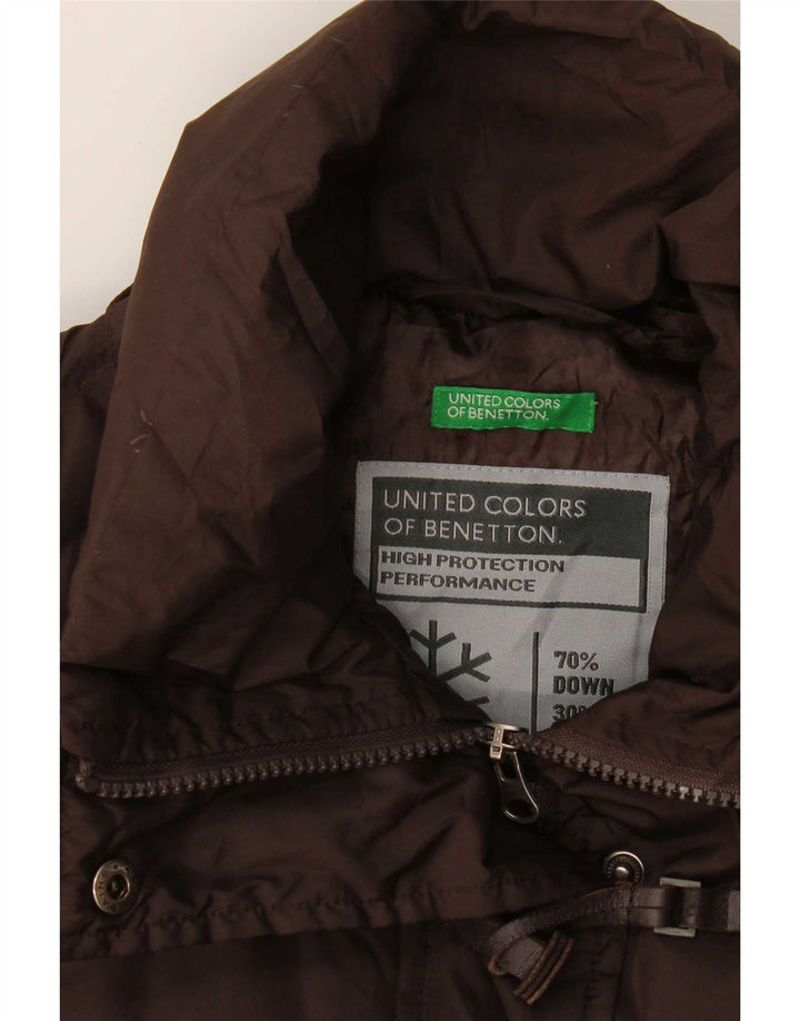 Casaco acolchoado feminino Benetton Reino Unido 14 marrom médio