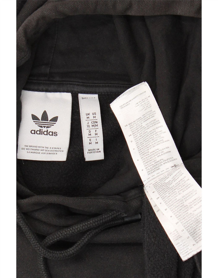 ADIDAS Mens Graphic Hoodie Jumper Médio Algodão Preto