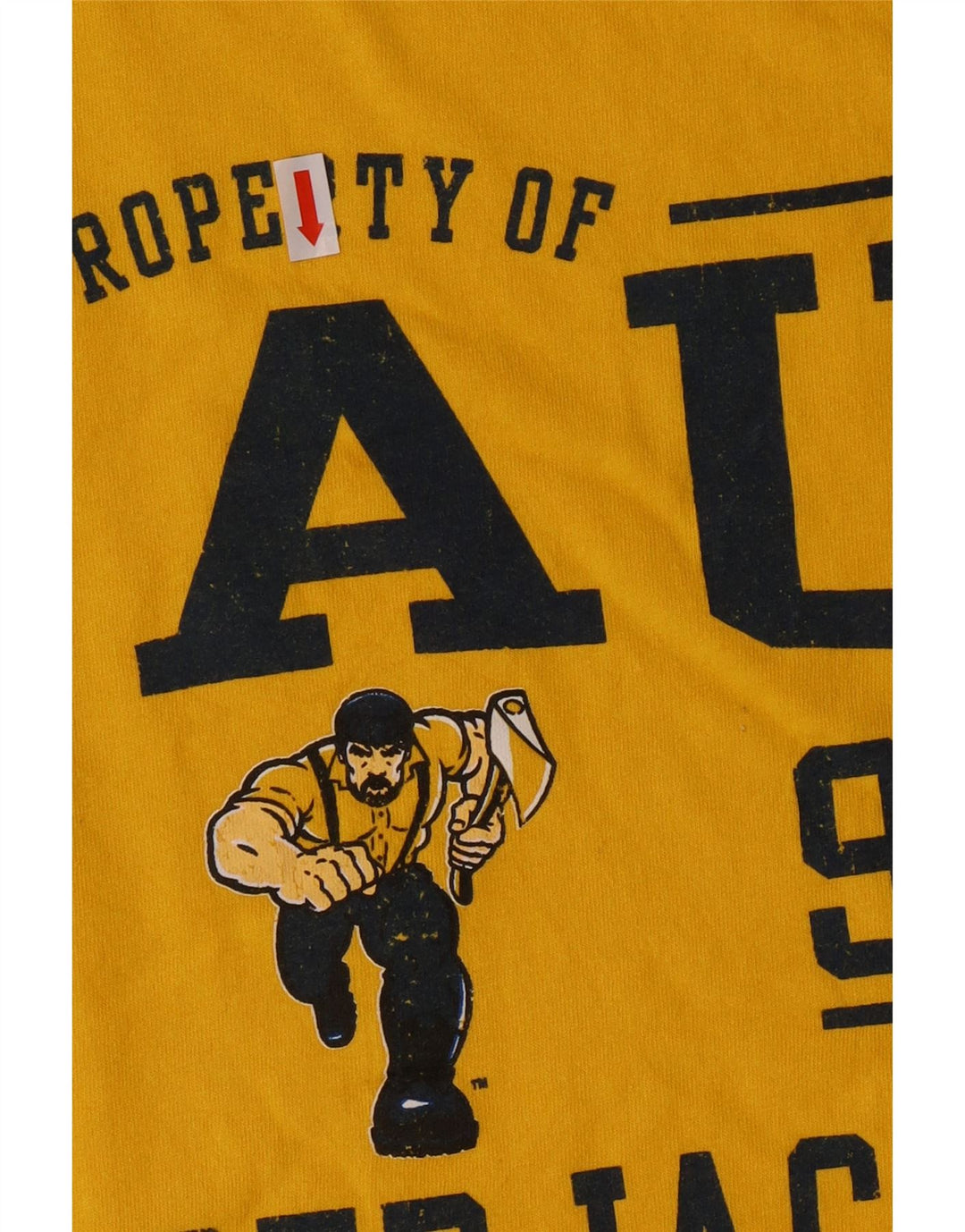 Russell Athletic Camiseta masculina gráfica Top médio algodão amarelo