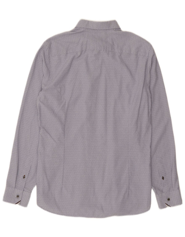 Camisa masculina Ted Baker tamanho 3 modal floral azul médio