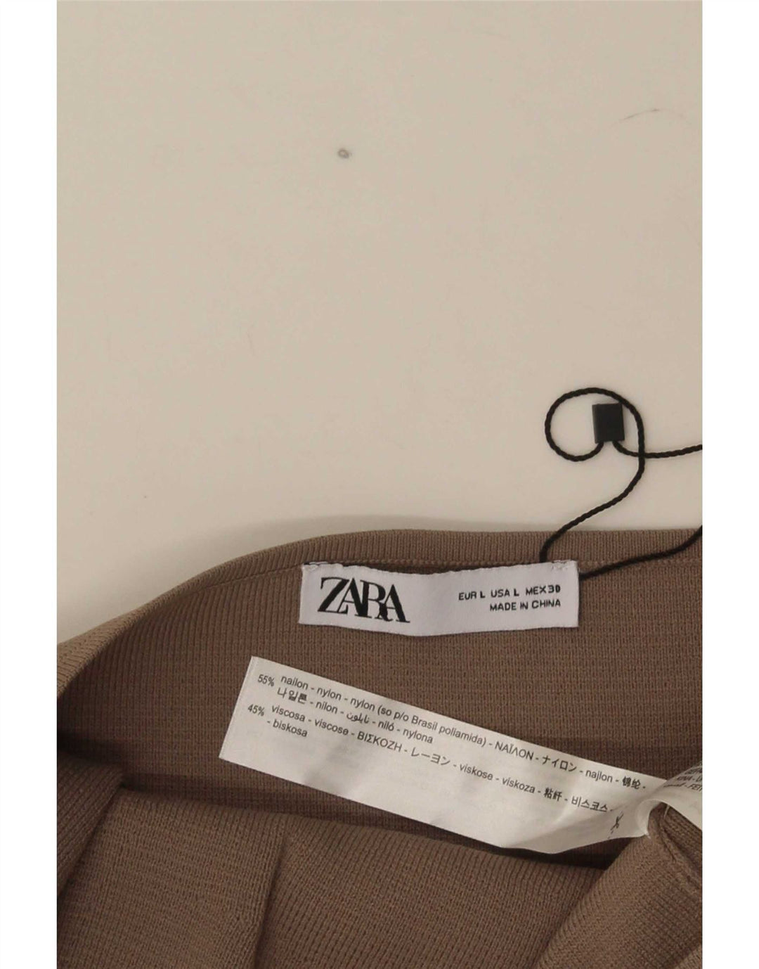 Zara Womens Crop Strapless Top Reino Unido 14 Grande Marrom Nylon