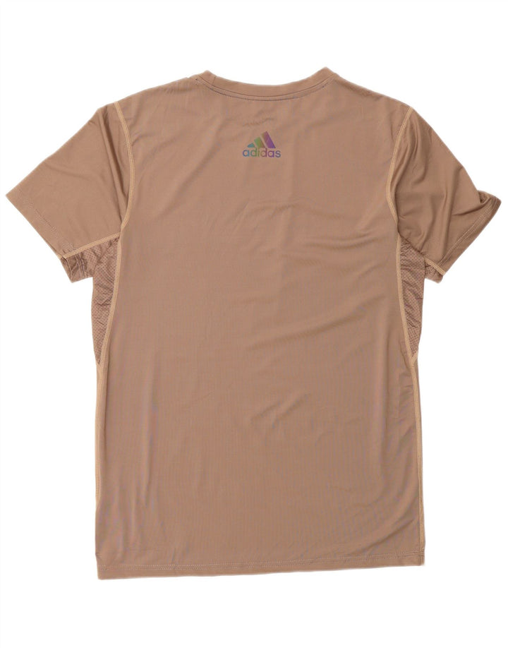 Camiseta Adidas Masculina Aeroready Graphic Top Grande Poliéster Marrom