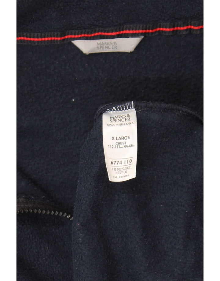 Jaqueta de lã masculina Marks & Spencer Reino Unido 42 XL azul marinho poliéster