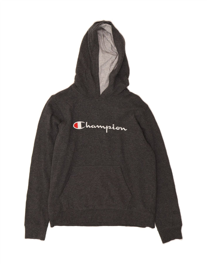 CHAMPION Womens Graphic Hoodie Jumper UK 18 XL Grey Cotton Vintage Champion and Second-Hand Champion from Messina Hembry 