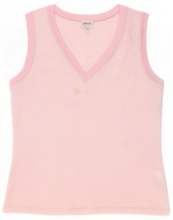 Colete feminino Armani Collezioni Top IT 50 XL rosa geométrico poliamida