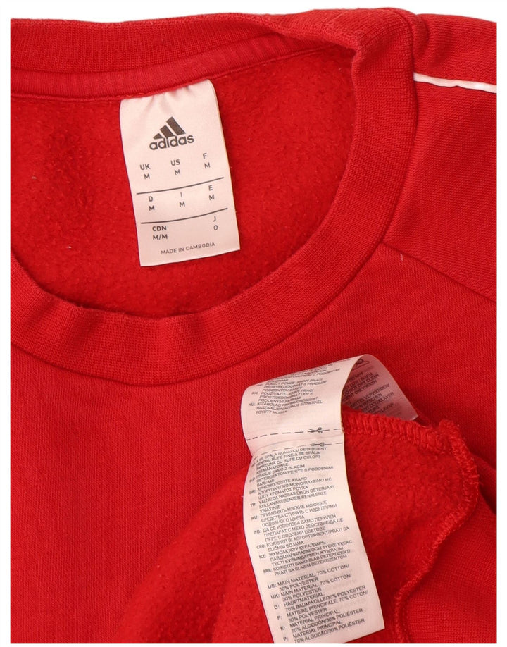 Adidas Mens Graphic Moletom Jumper Médio Algodão Vermelho