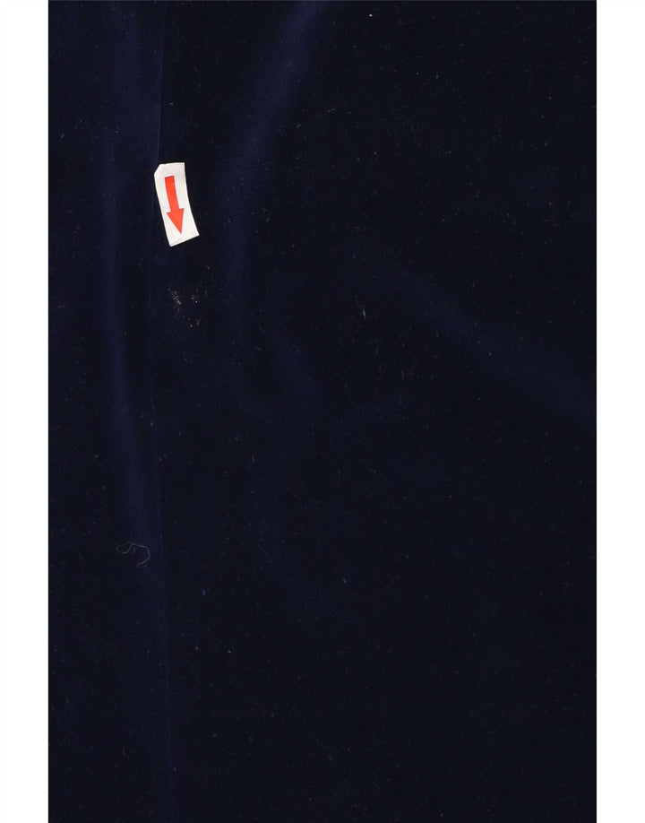 Jaqueta blazer de veludo masculina vintage com 2 botões IT 46 algodão azul marinho pequeno