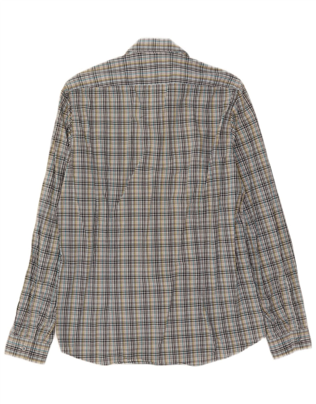Camisa masculina Hugo Boss pequena xadrez multicolorida de algodão