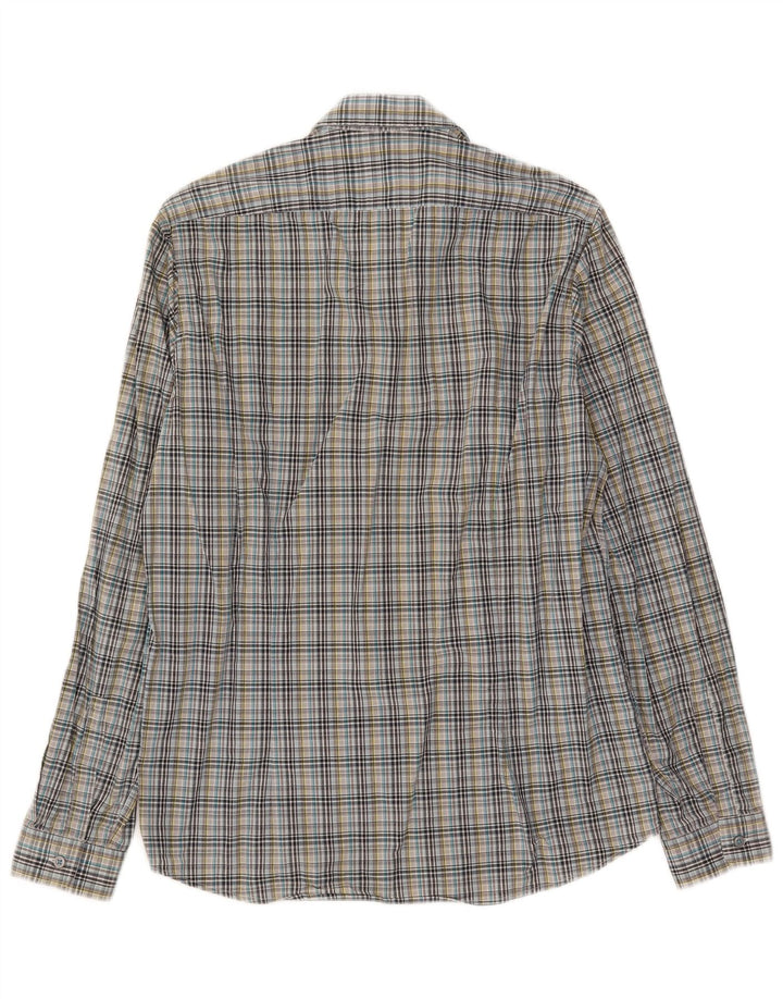 Camisa masculina Hugo Boss pequena xadrez multicolorida de algodão