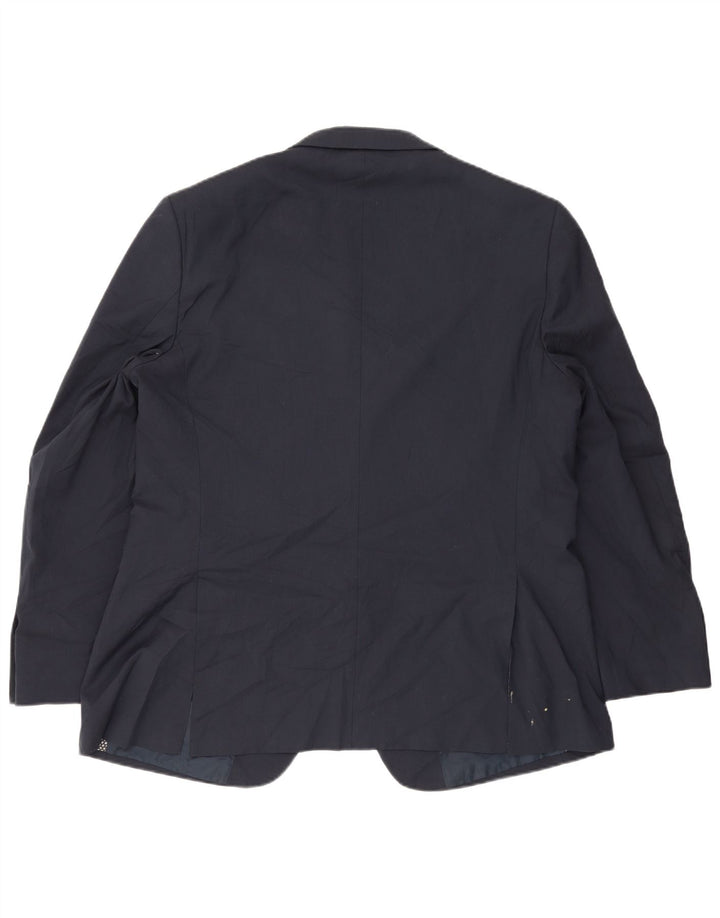 Jaqueta blazer masculina de 2 botões Marks & Spencer Reino Unido 46 XL azul marinho