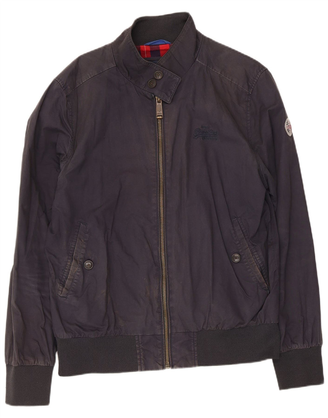 Jaqueta bomber masculina Superdry UK 42 XL algodão azul marinho