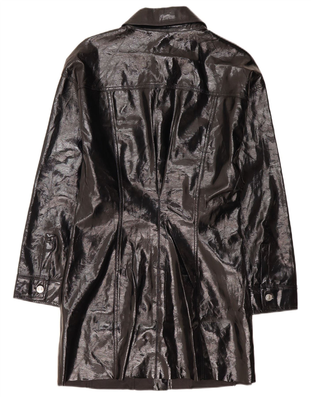 Sobretudo feminino Zara UK 16 grande poliéster preto