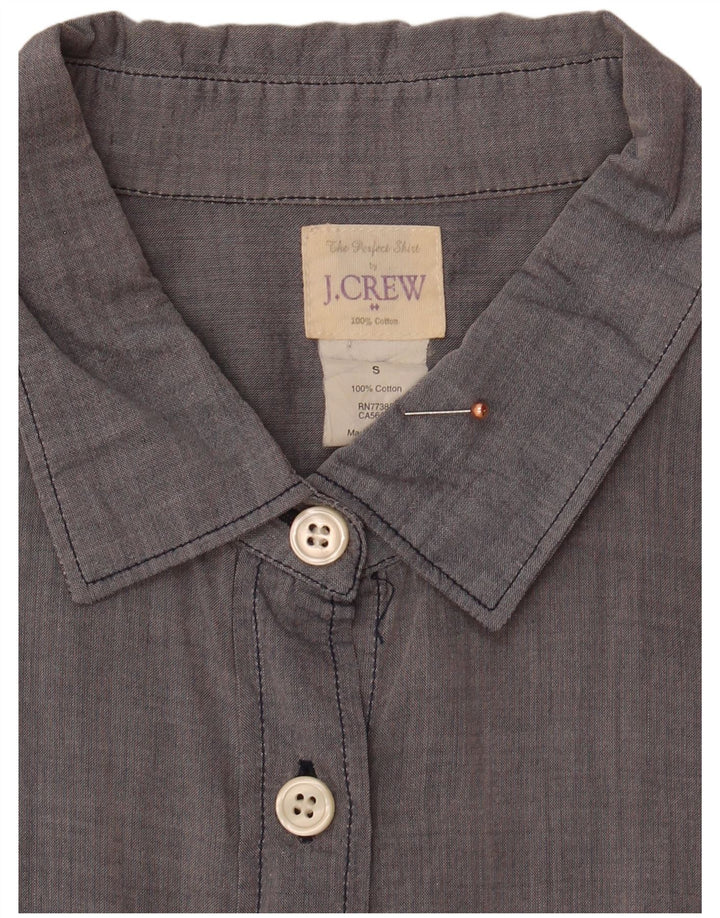 Camisa feminina J. CREW UK 10 algodão cinza pequeno
