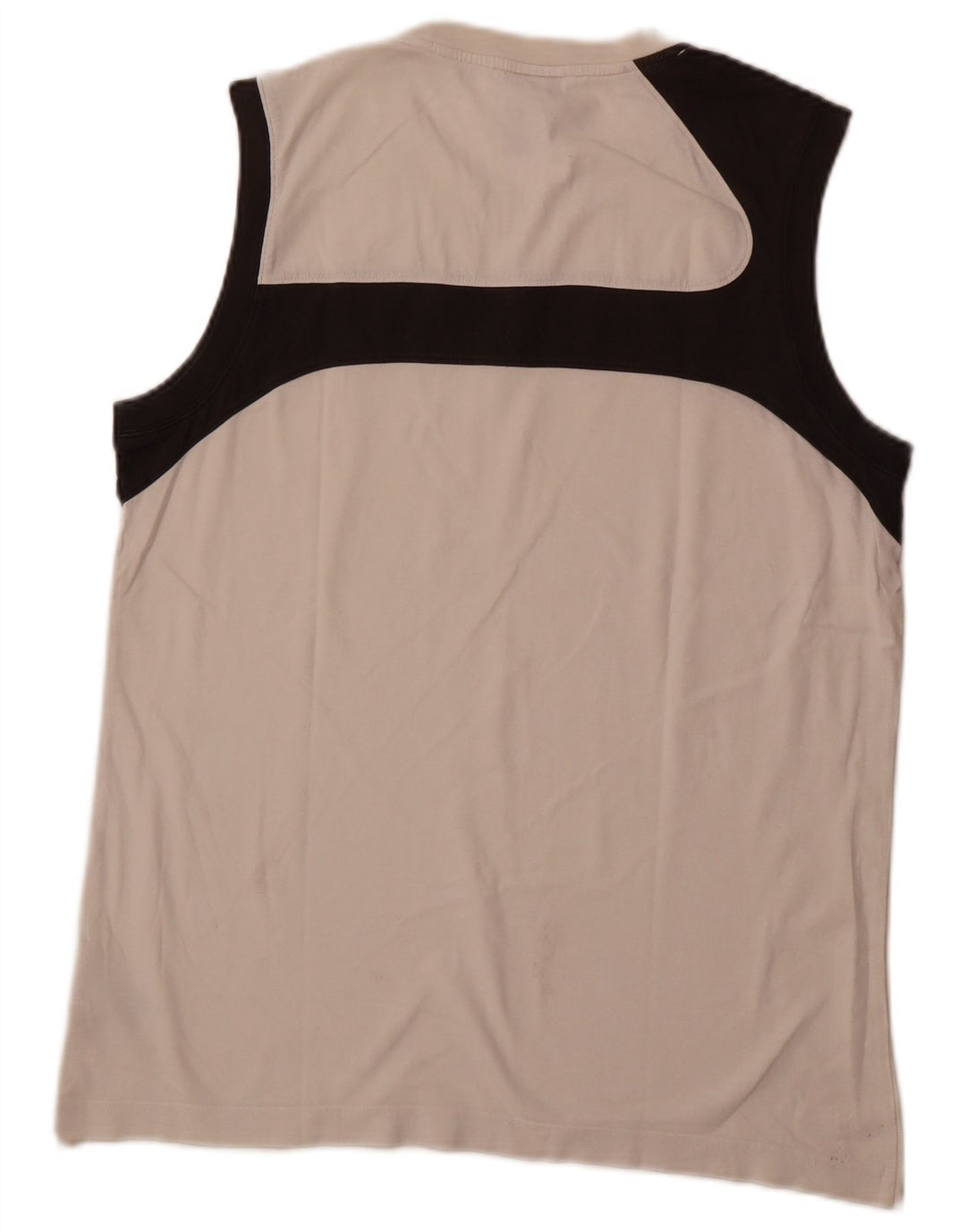 Adidas Mens Colete Top Grande Branco Colourblock Algodão