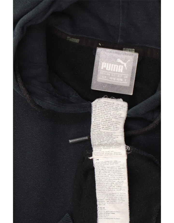 Suéter masculino Puma com capuz e zíper pequeno algodão azul marinho