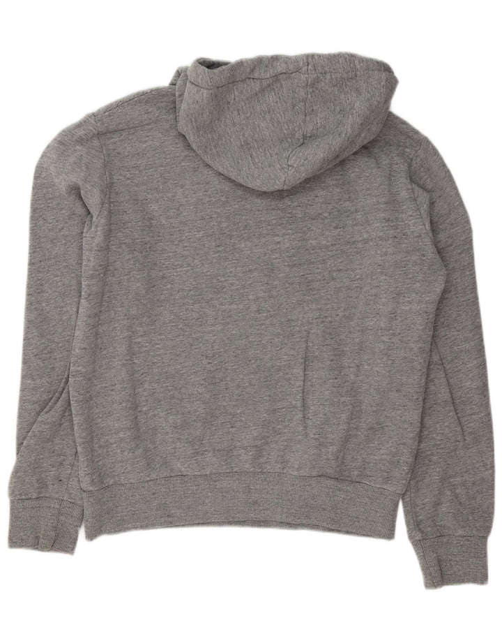 Suéter com capuz gráfico masculino Superdry algodão manchado cinza médio