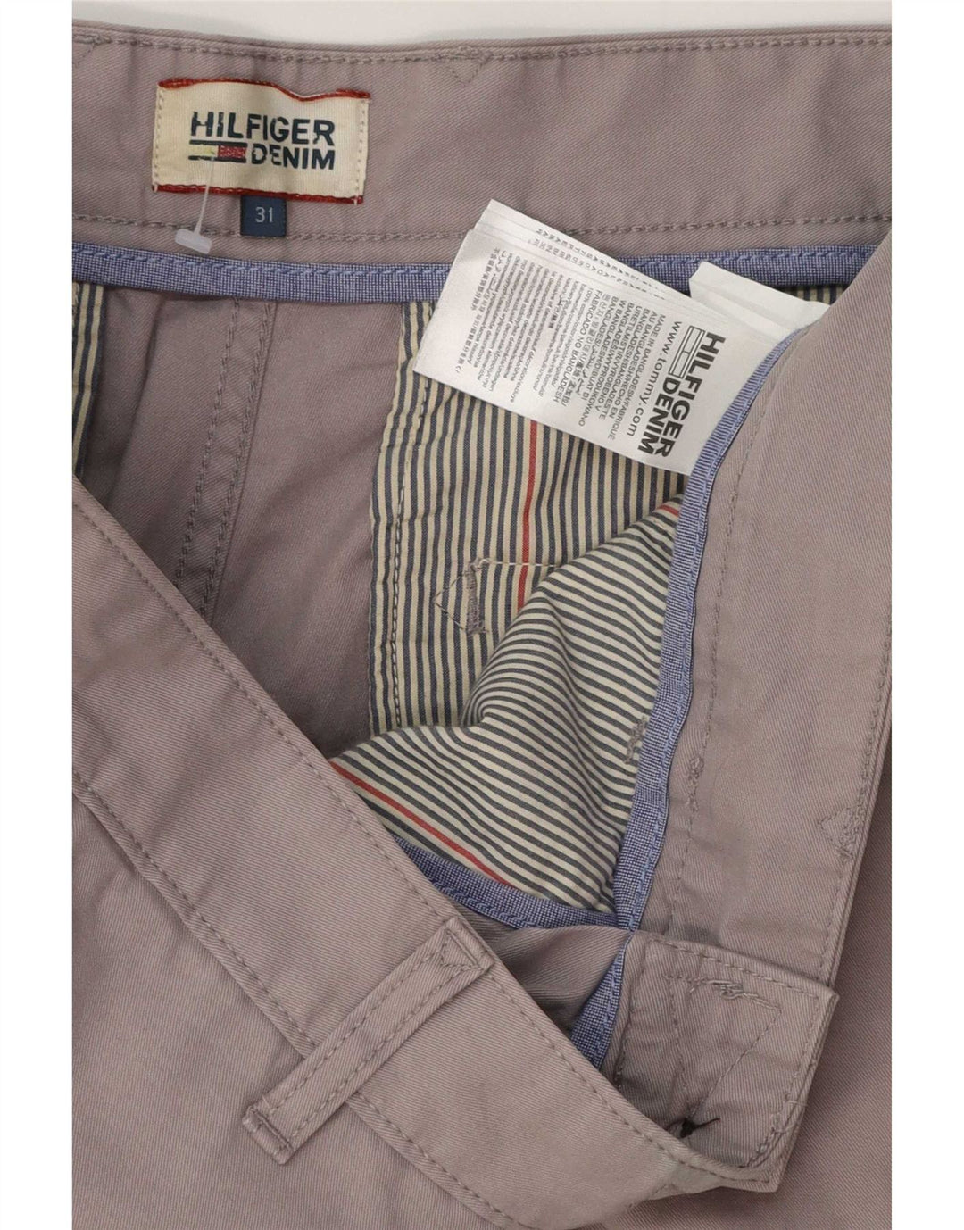 Shorts Chino Masculino Tommy Hilfiger W31 Algodão Cinza Médio