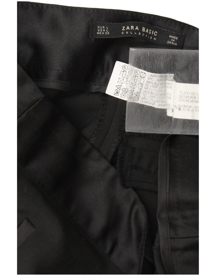 Zara Calça feminina casual slim grande W30 L29 poliéster preto