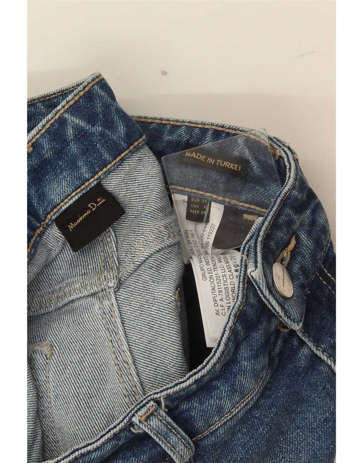 Jeans Slim Feminino Massimo Dutti EU 38 Pequeno W28 L26 Azul Algodão