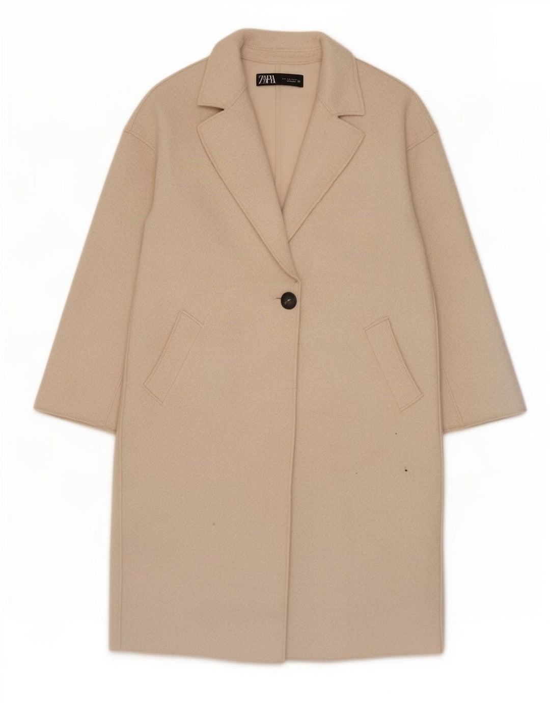 Sobretudo feminino Zara Oversized UK 10 pequeno bege