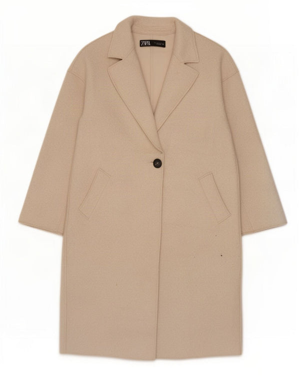 Sobretudo feminino Zara Oversized UK 10 pequeno bege