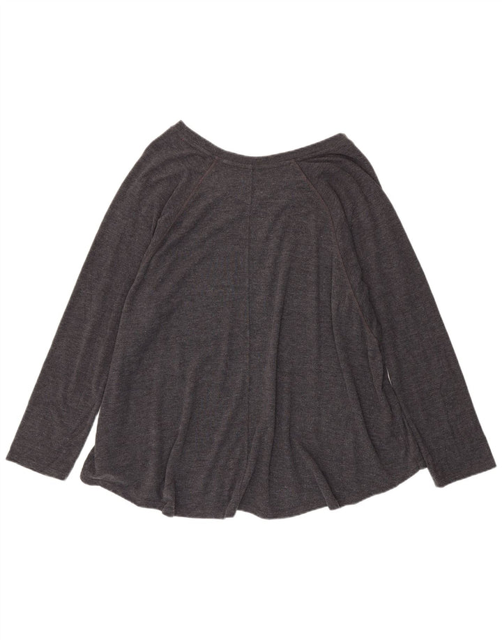 Top Tommy Hilfiger feminino manga comprida UK 20 2XL cinza poliéster