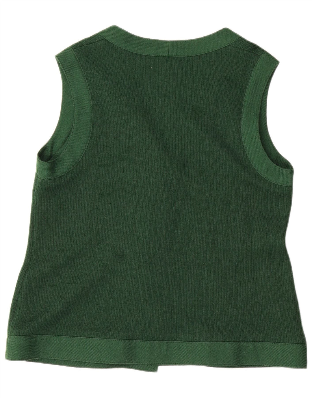 Suéter cardigã feminino sem mangas VINTAGE EU 48 2XL lã verde
