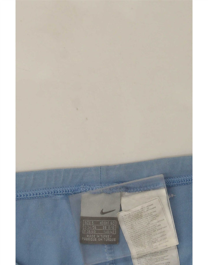 Calça de treino feminina Nike UK 8/10 pequena azul algodão