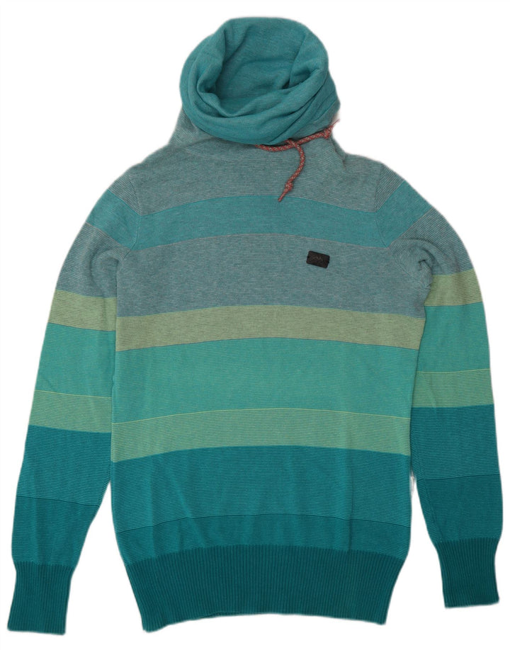 Suéter masculino Kappa com gola redonda e algodão listrado azul médio